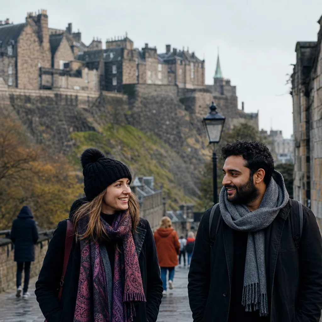 A daytime coffee date at an Edinburgh café